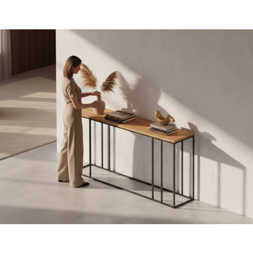 KONSOLA Z DREWNA LITEGO DĄB OLCHA SKD-338